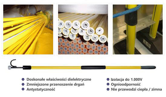 Hak-popychacz składany PUSH PULL dielektryczny 2,9 m (1,55 m + 1,35 m)